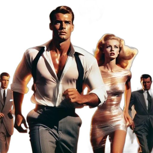 concept art, comic book art, city street, four, individuals, intense, expressions, face transparent PNG cut-out