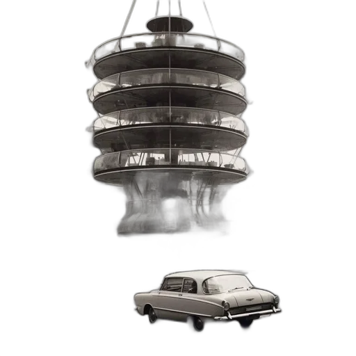car, furniture, concept art, photorealistic, 3d render, urban, street, scene transparent PNG cut-out