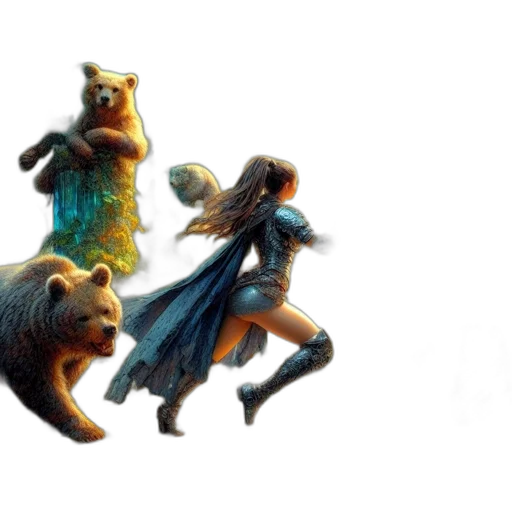 concept art, 3d render, fantasy art, blue, magical, forest, lit, golden transparent PNG cut-out