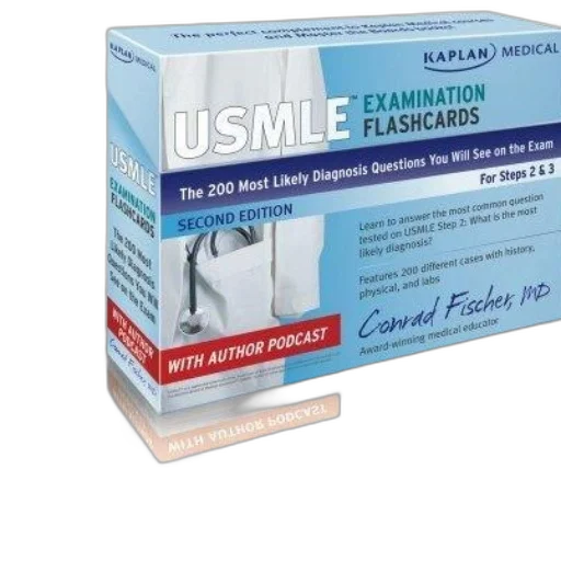 usmle, examination, flashcards, cover, featuring, stethoscope, medical, attire transparent PNG cut-out