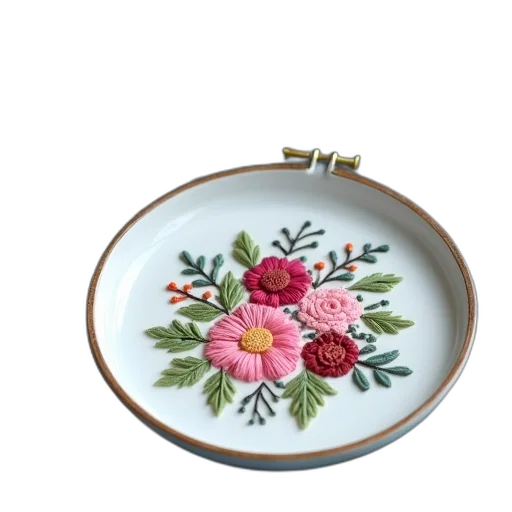 jewelry, crown, white, porcelain, plate, floral, embroidery, design transparent PNG cut-out