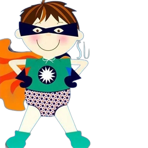 cartoon, children, book, cover, character, dressed, superhero, green transparent PNG cut-out