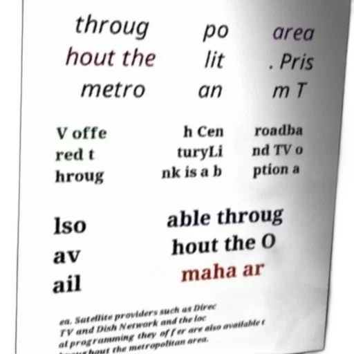 advertisement, prism, offering, roadba, option, available, throughout, omaha transparent PNG cut-out