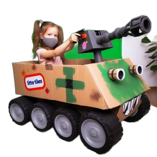 weapon, robot, car, animal, 3d render, concept art, photorealistic, child transparent PNG cut-out
