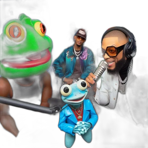 concept art, 3d render, radio, studio, setting, frog, puppet, converses transparent PNG cut-out