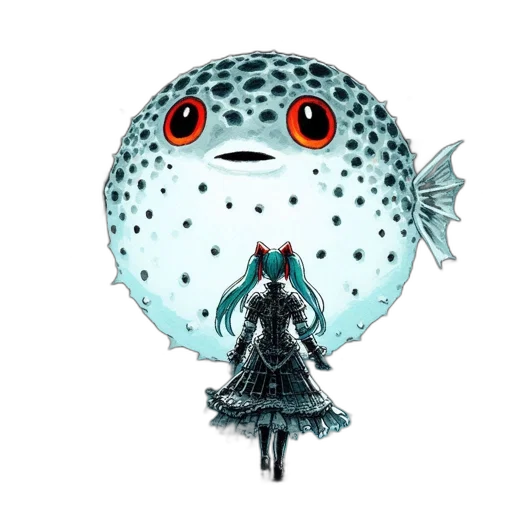 creature, umbrella, dress, mask, concept art, fantasy art, 3d render, watercolor transparent PNG cut-out