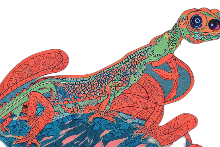 dragon, beautiful, painting, robot transparent PNG cut-out