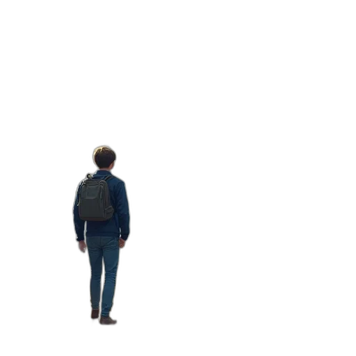 jacket, robot, hair, creature, concept art, pixel art, 3d render, photorealistic transparent PNG cut-out