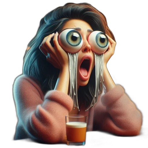 face, creature, robot, concept art, 3d render, photorealistic, woman, shocked transparent PNG cut-out