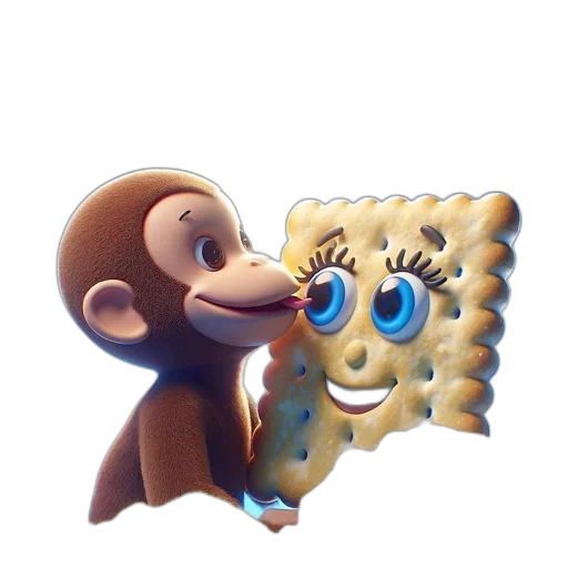 food, animal, creature, face, 3d render, concept art, photorealistic, playful transparent PNG cut-out