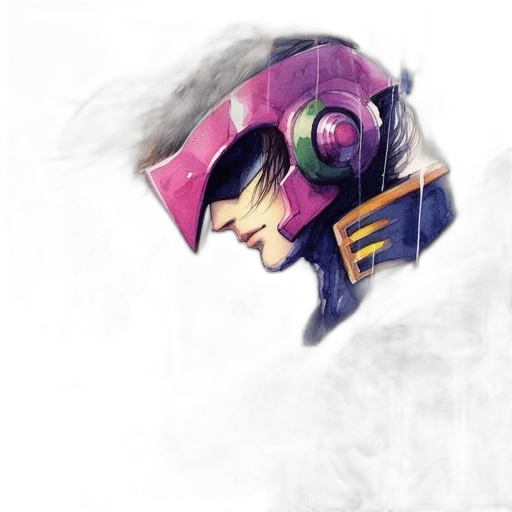 robot, face, mask, weapon, concept art, cyberpunk, watercolor, fantasy art transparent PNG cut-out
