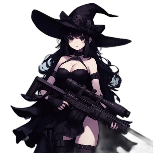 weapon, staff, hat, pixel art, concept art, fantasy art, anime, dark transparent PNG cut-out