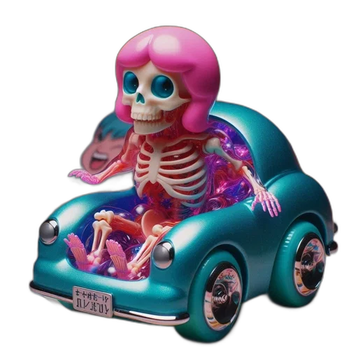 car, robot, vaporwave, 3d render, concept art, neon lights, neon, playful transparent PNG cut-out