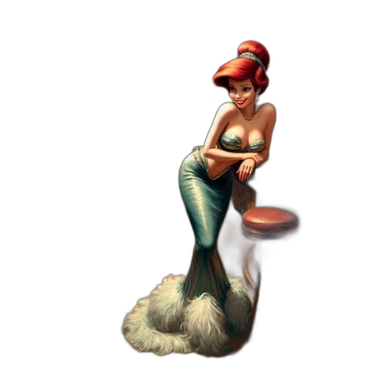 hat, dress, staff, concept art, 3d render, fantasy art, pixel art, underwater transparent PNG cut-out