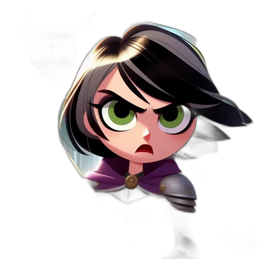 face, staff, concept art, cartoon, 3d render, comic book art, dark, green transparent PNG cut-out