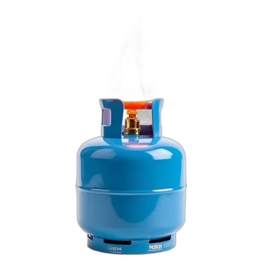 bottle, robot, blue, propane, tank, bright, orange, yellow transparent PNG cut-out