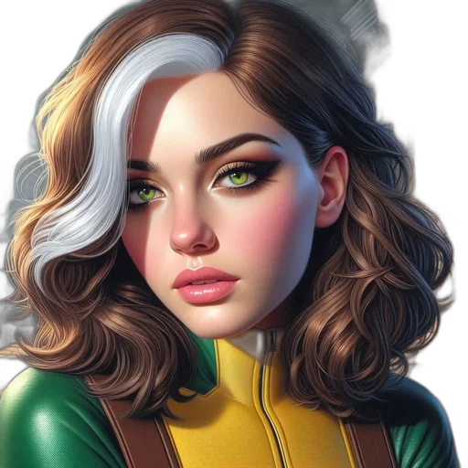 face, jacket, hair, jewelry, fantasy art, comic book art, photorealistic, concept art transparent PNG cut-out