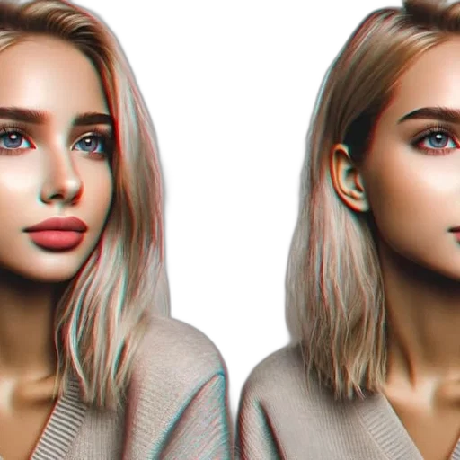 face, hair, photorealistic, 3d render, cartoon, fantasy art, pastel, earth tones transparent PNG cut-out