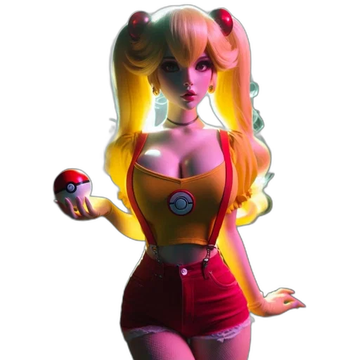 dress, robot, 3d render, concept art, fantasy art, anime, neon, red transparent PNG cut-out