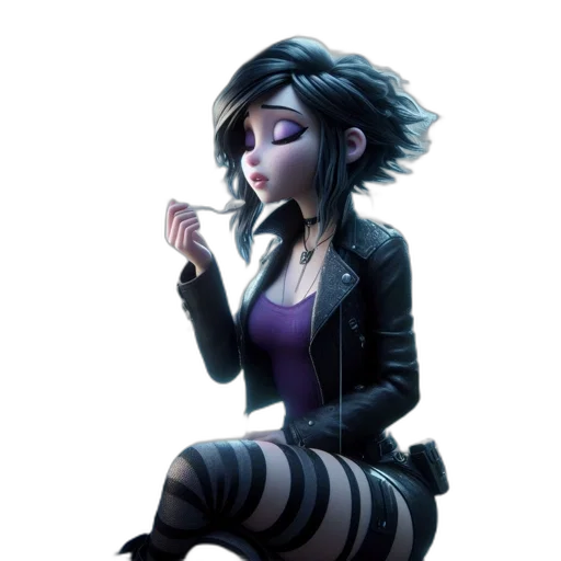 jacket, staff, concept art, fantasy art, cartoon, comic book art, neon lights, dark transparent PNG cut-out