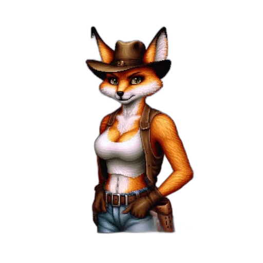hat, staff, animal, jewelry, pixel art, concept art, 3d render, fantasy art transparent PNG cut-out