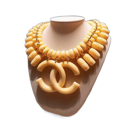 jewelry, crown, golden, necklace, composed, yellow, beads, central transparent PNG cut-out