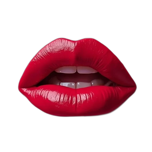 photorealistic, red, lips, logo transparent PNG cut-out