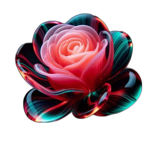 flower, jewelry, crown, 3d render, photorealistic, vaporwave, fantasy art, dark transparent PNG cut-out