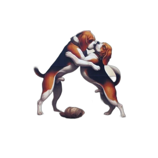 animal, concept art, pixel art, fantasy art, photorealistic, poster, two, dogs transparent PNG cut-out