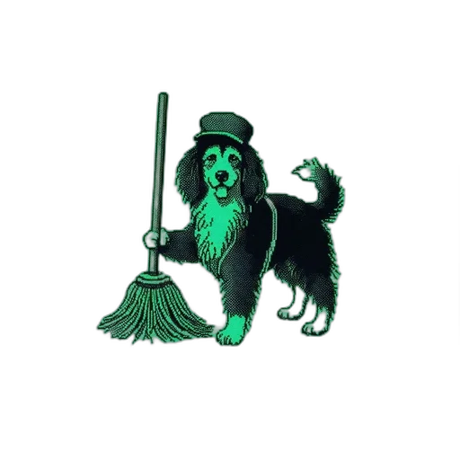 staff, animal, hat, creature, pixel art, photorealistic, concept art, green transparent PNG cut-out