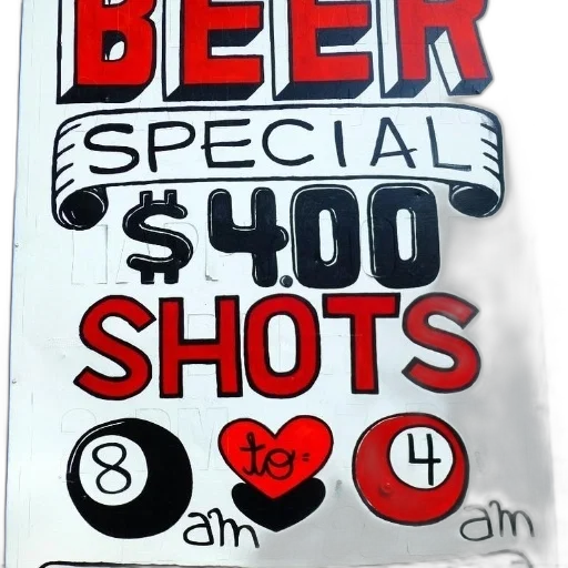 concept art, photorealistic, sign, advertises, beer, special, shots transparent PNG cut-out