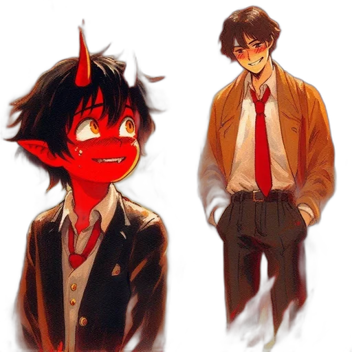 jacket, mask, creature, concept art, anime, pixel art, watercolor, red transparent PNG cut-out