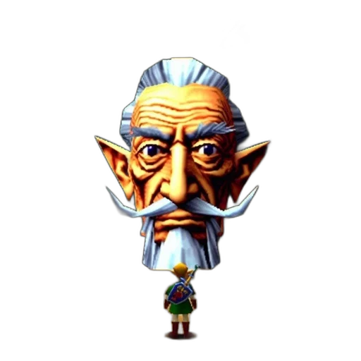 face, staff, mask, creature, pixel art, concept art, fantasy art, 3d render transparent PNG cut-out
