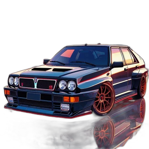 car, photorealistic, 3d render, concept art, pixel art, deep, blue, sports transparent PNG cut-out