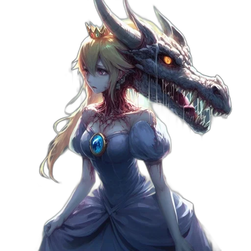 dragon, dress, mask, creature, fantasy art, concept art, anime, pixel art transparent PNG cut-out