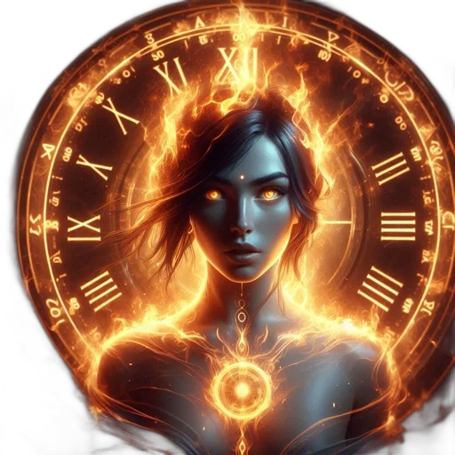 fantasy art, concept art, cyberpunk, comic book art, fire, neon lights, female, figure transparent PNG cut-out