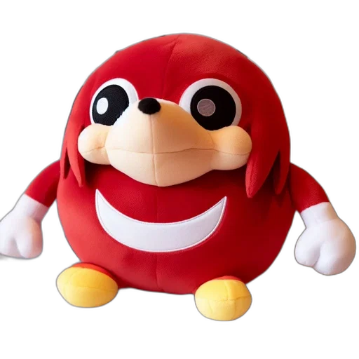 animal, creature, robot, face, 3d render, red, red-colored, plush transparent PNG cut-out