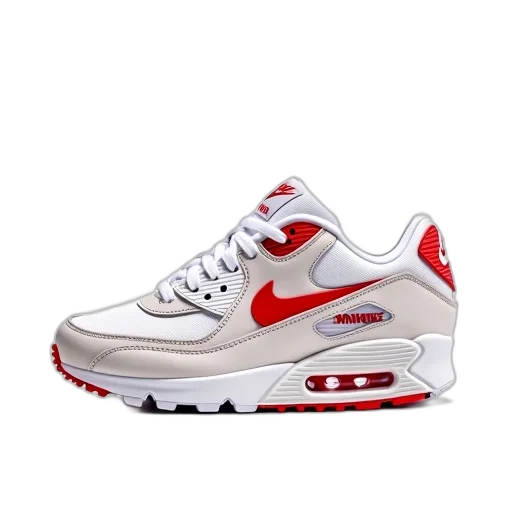 shoes, 3d render, photorealistic, white, red, nike, air, max transparent PNG cut-out