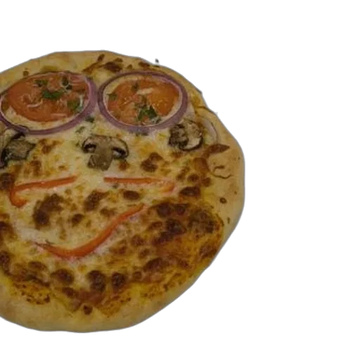 food, face, 3d render, photorealistic, concept art, two, homemade, pizzas transparent PNG cut-out