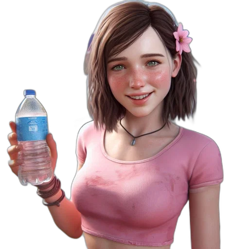 bottle, robot, face, dress, concept art, photorealistic, 3d render, fantasy art transparent PNG cut-out