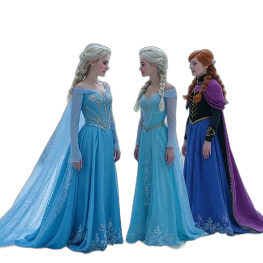 dress, 3d render, concept art, fantasy art, snow, fire, queen, three transparent PNG cut-out