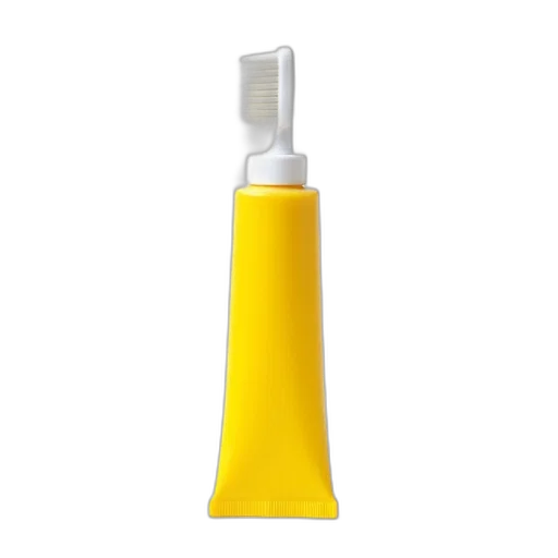 bottle, staff, dress, weapon, 3d render, yellow, tube, toothpaste transparent PNG cut-out