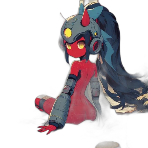 robot, weapon, mask, creature, concept art, pixel art, anime, watercolor transparent PNG cut-out