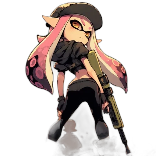 weapon, jacket, staff, hat, concept art, watercolor, pixel art, cyberpunk transparent PNG cut-out