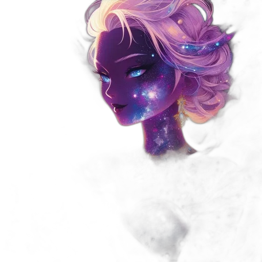 dragon, hair, mask, creature, fantasy art, watercolor, concept art, vaporwave transparent PNG cut-out