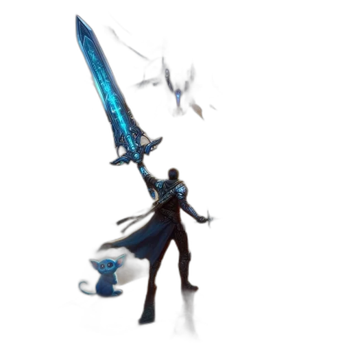 sword, weapon, staff, creature, concept art, fantasy art, pixel art, 3d render transparent PNG cut-out