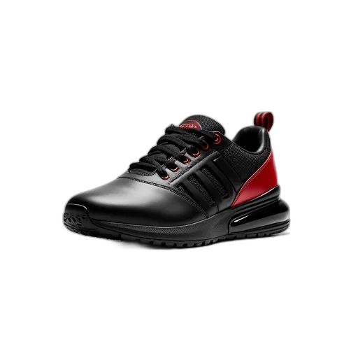 shoes, 3d render, photorealistic, black, leather, shoe, mesh, upper transparent PNG cut-out