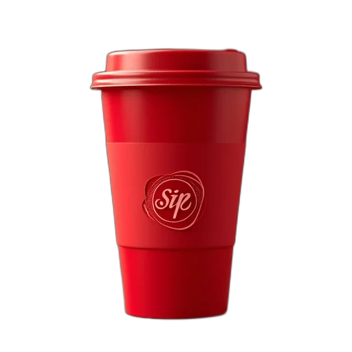 3d render, photorealistic, red, sip transparent PNG cut-out
