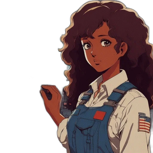 jacket, dress, face, staff, cartoon, anime, pixel art, concept art transparent PNG cut-out