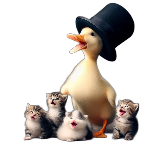 hat, animal, staff, 3d render, concept art, photorealistic, oil painting, duck transparent PNG cut-out